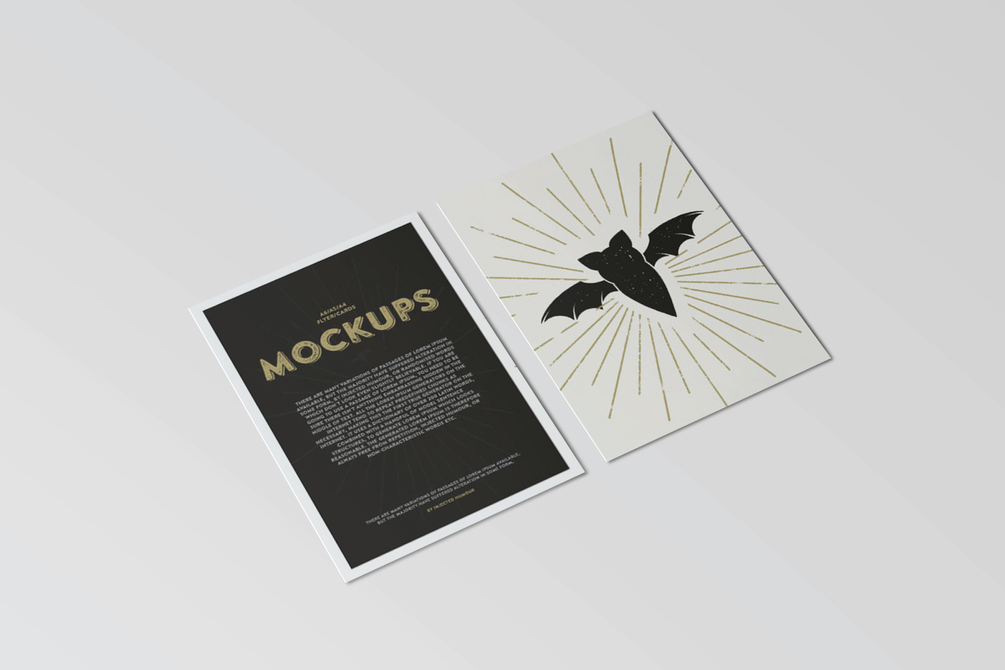 mockup kartu pos selebaran a6