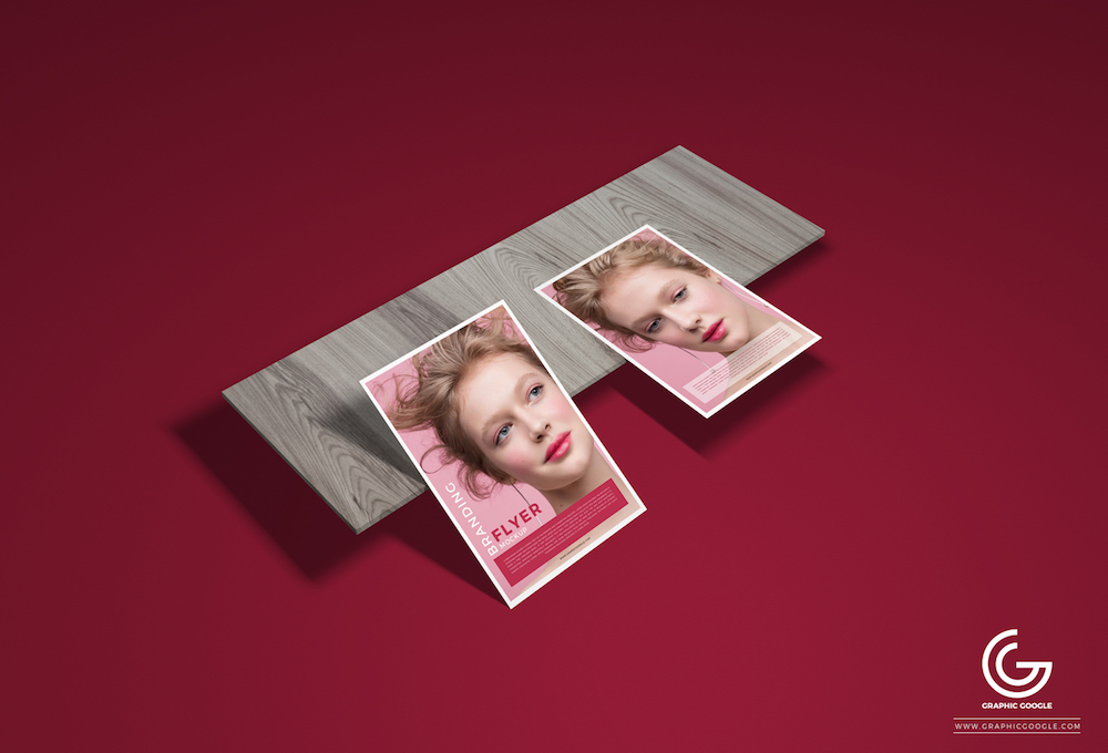 mockup selebaran branding gratis psd