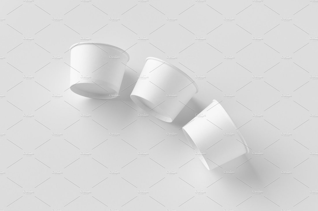 maquete de copo de papel de sorvete branco