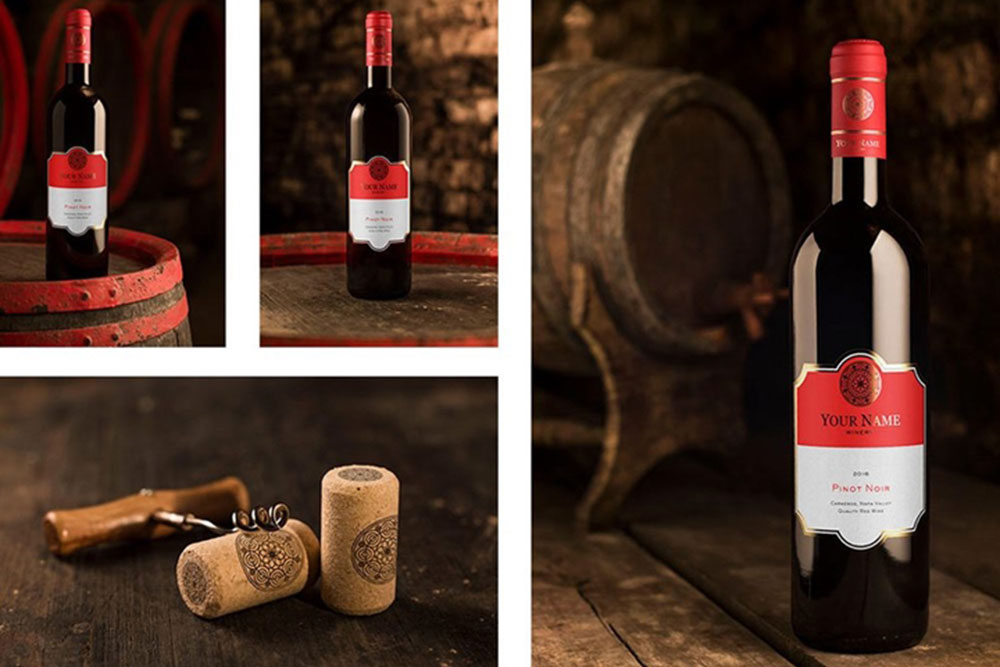 modello di bottiglia di vino