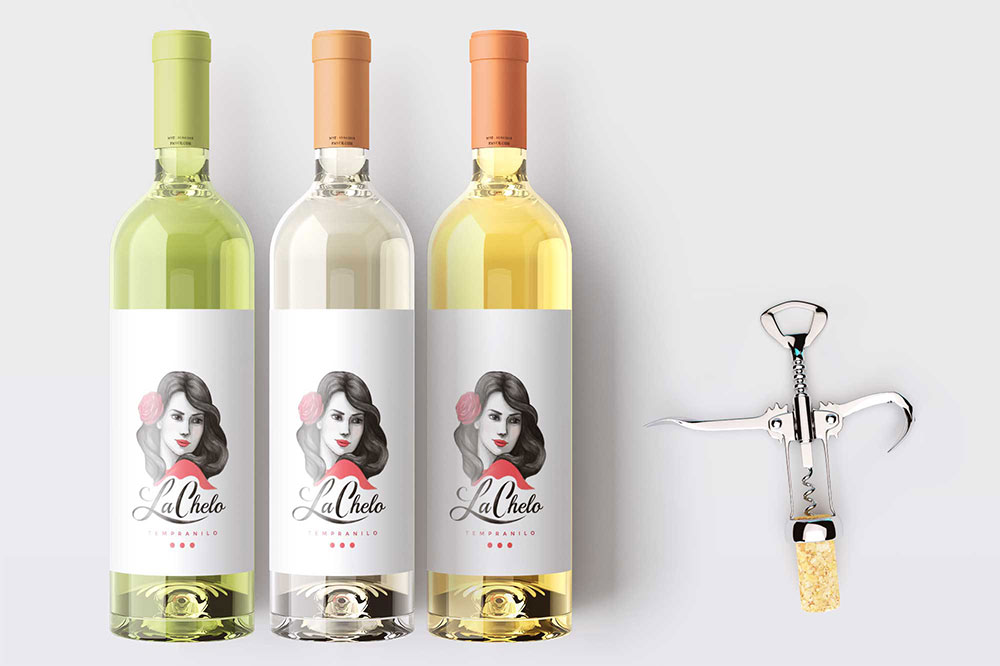 mockup di bottiglie di vino