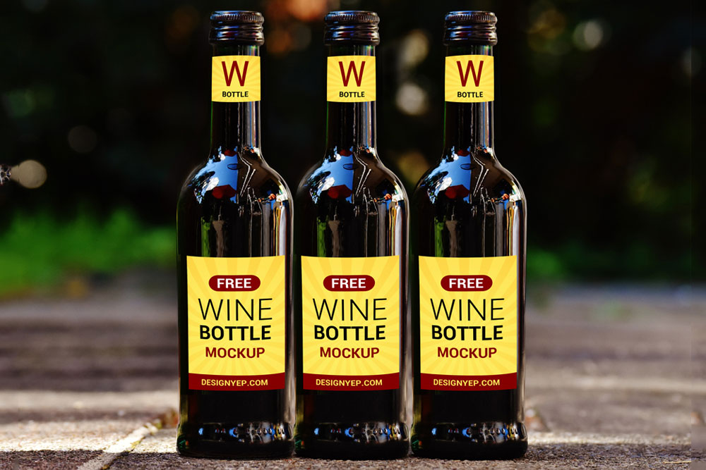 mockup di bottiglie di vino