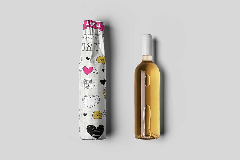 mockup di bottiglie di vino