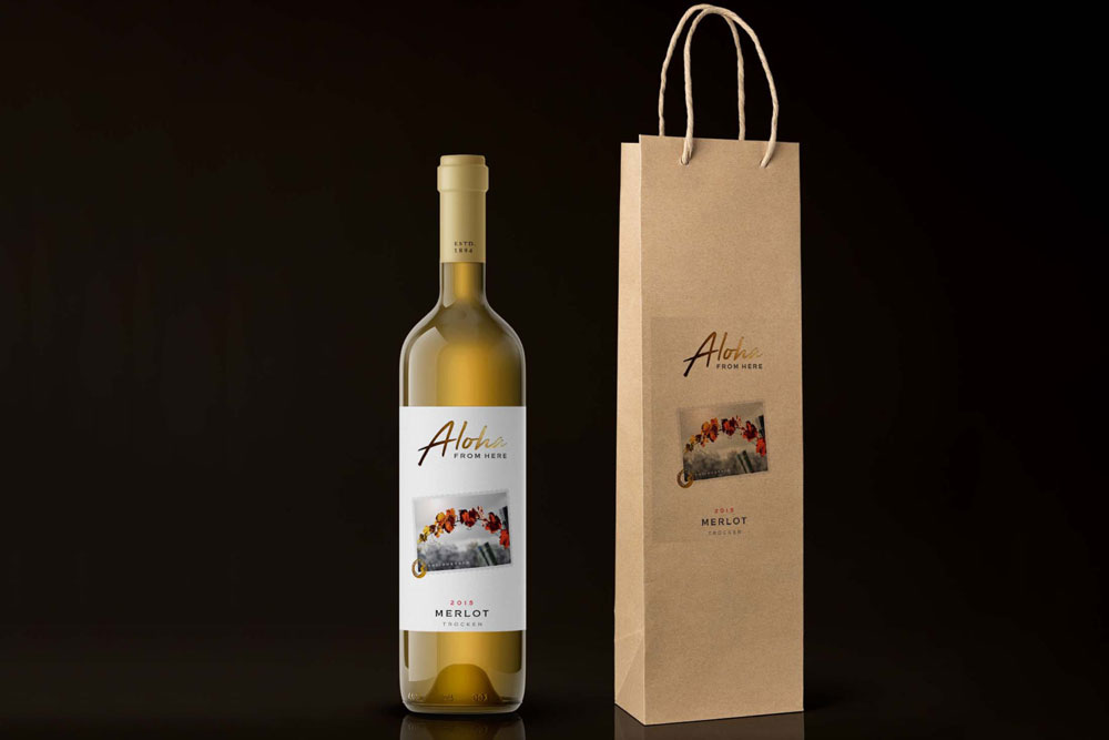 mockup di bottiglie di vino