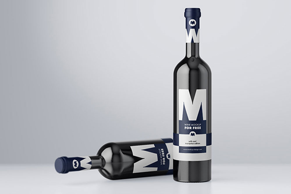 mockup di bottiglie di vino