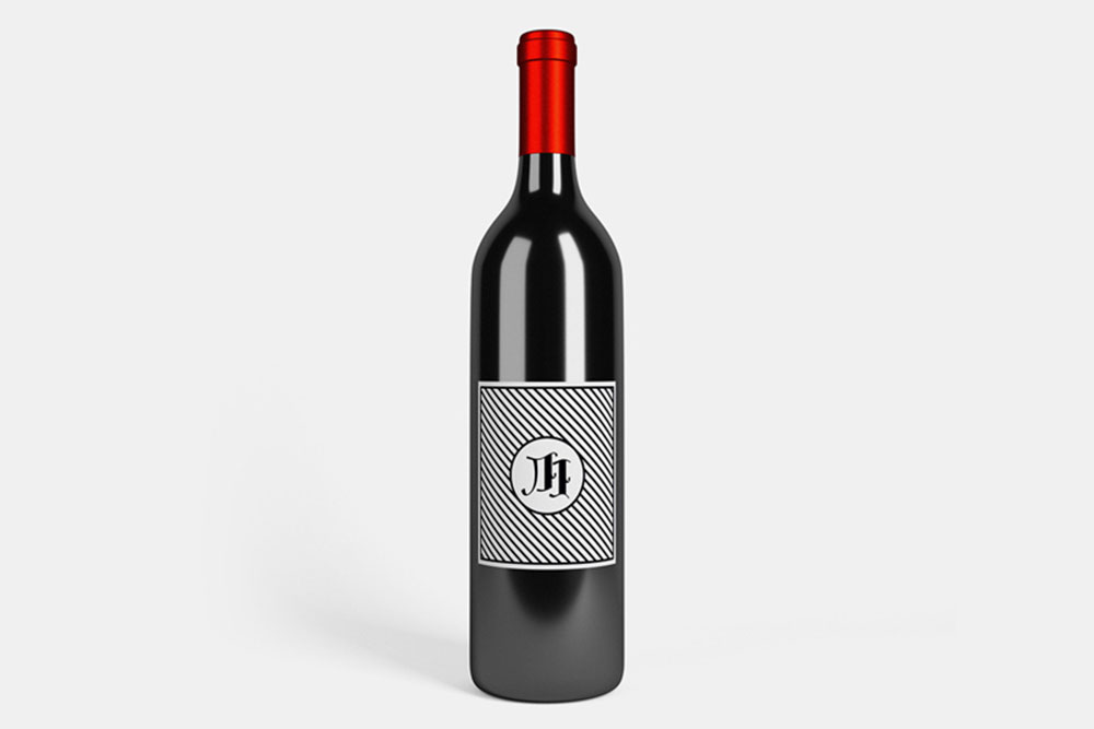 mockup di bottiglie di vino