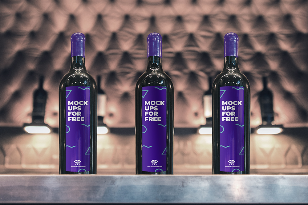 mockup di bottiglie di vino