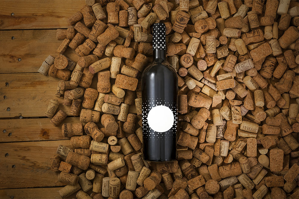 mockup di bottiglie di vino