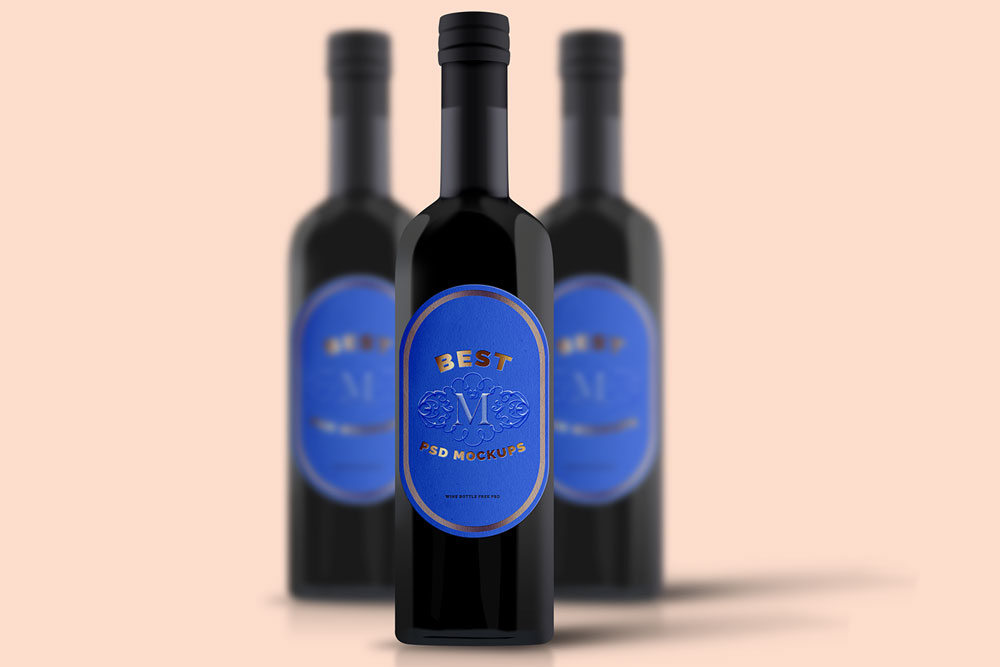 mockup di bottiglie di vino