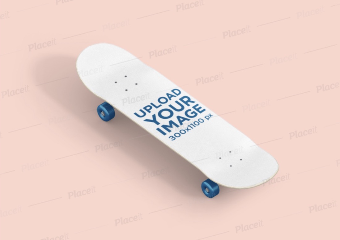 mockup skateboard ditempatkan di permukaan datar