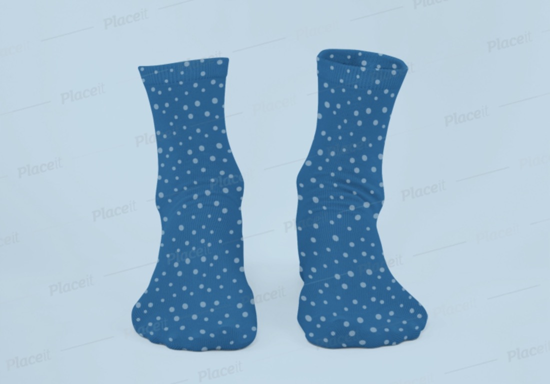 mockup fantasma di un paio di calzini sublimati con sfondo personalizzabile