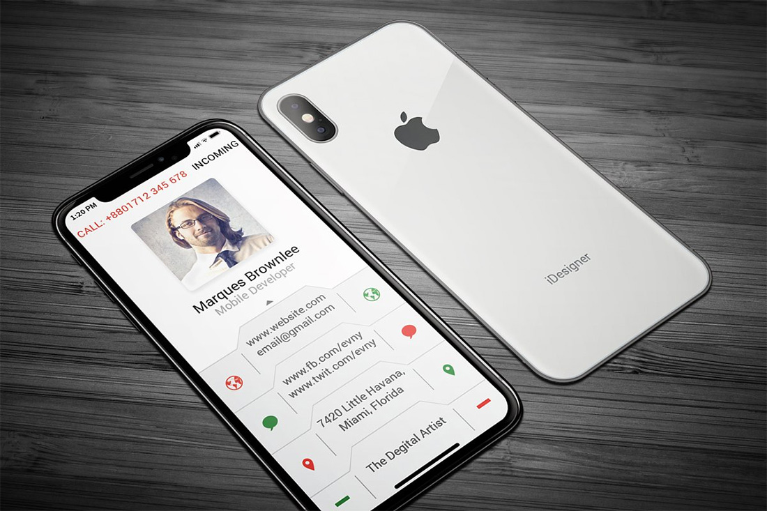 Kartu Bisnis iPhone X