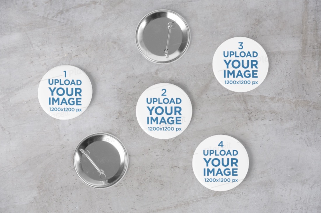 mockup con diversi pulsanti pin
