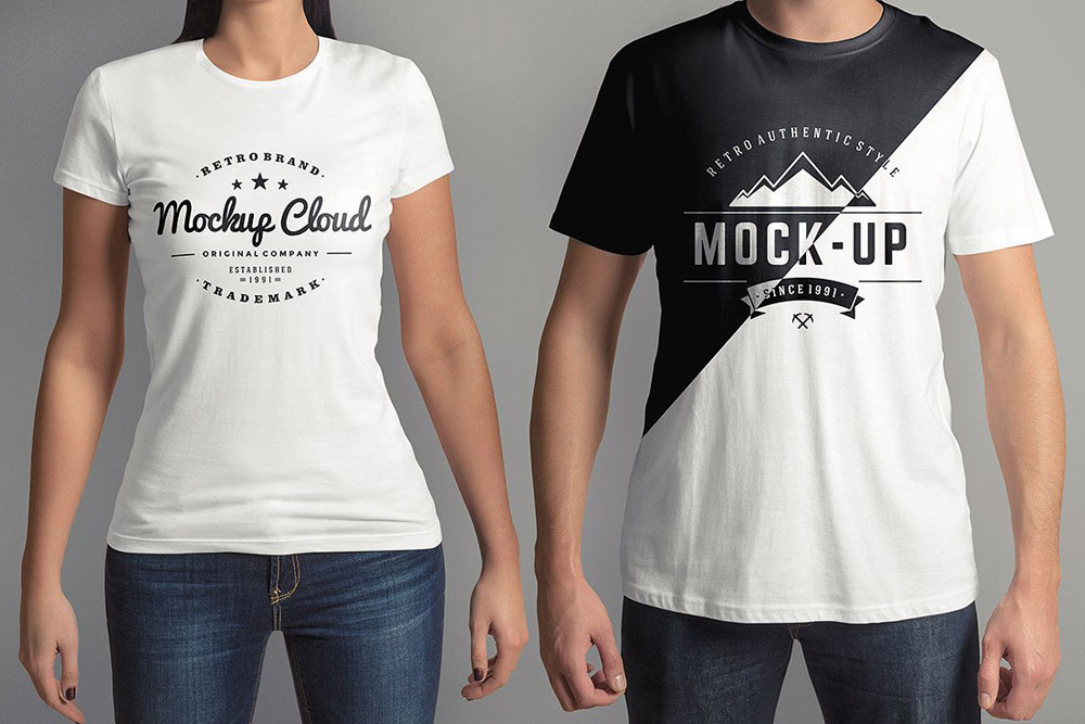 白いTシャツのモックアップ