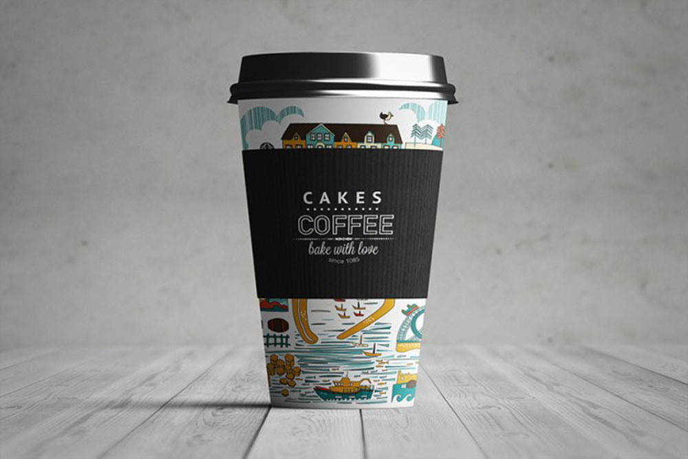 コーヒーカップのモックアップ