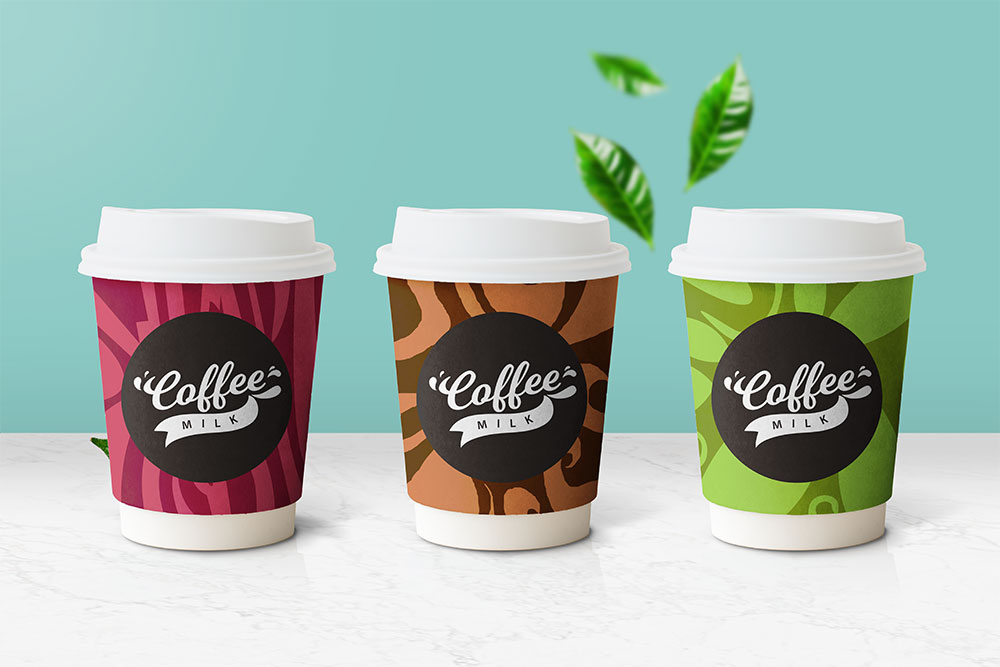 コーヒーカップのモックアップ