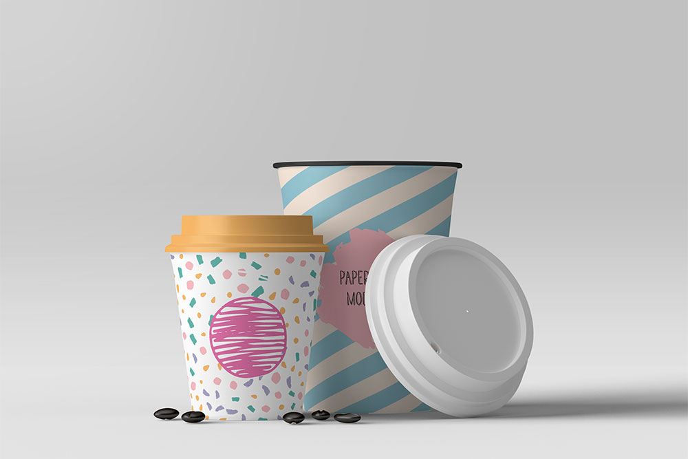 コーヒーカップのモックアップ