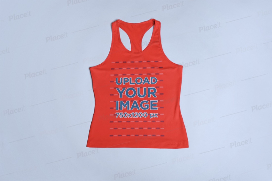 maqueta de camiseta sin mangas con espalda cruzada