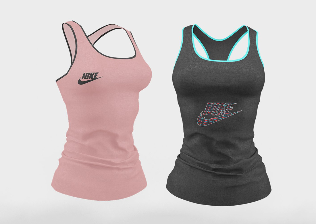Pack de maquetas de camiseta sin mangas para mujer