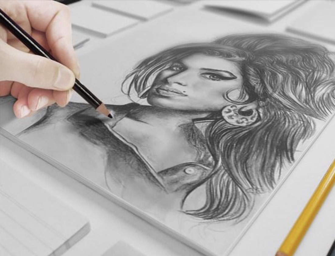 maquete de desenho de tela de artista grátis