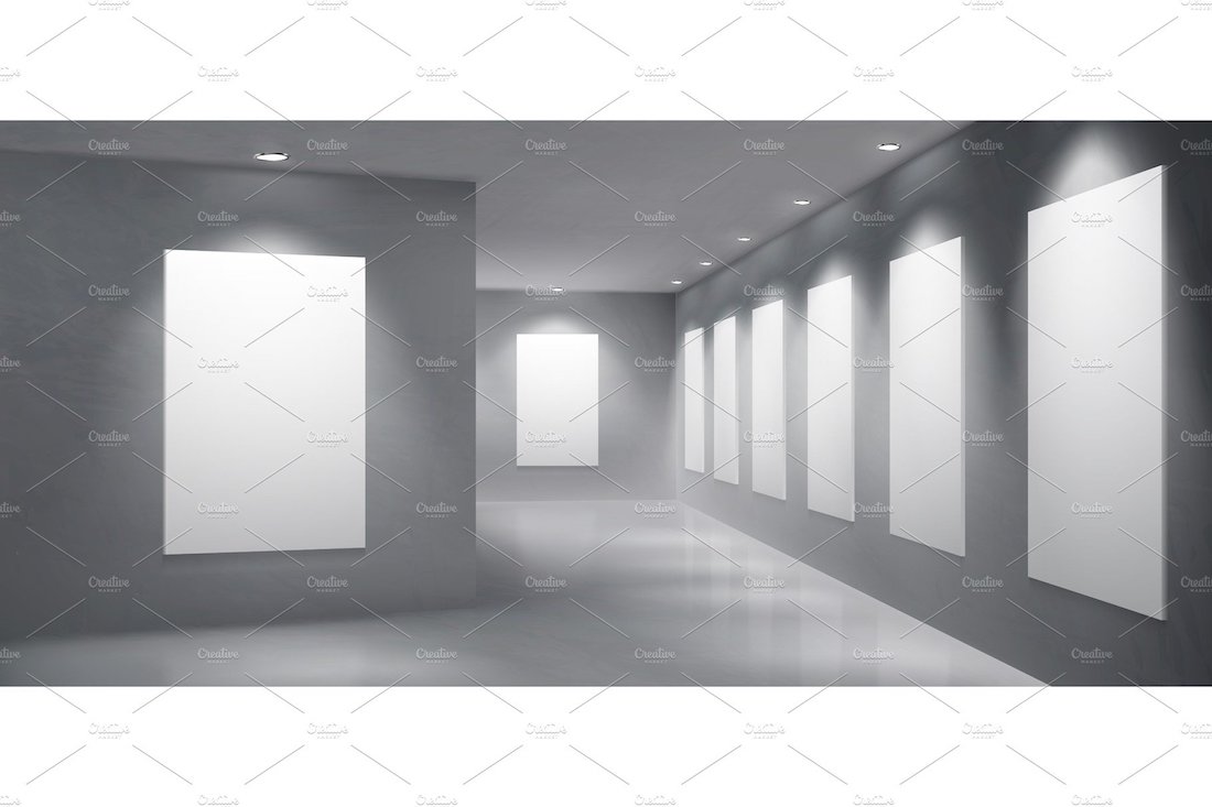 galeria de arte exposição corredor vazio