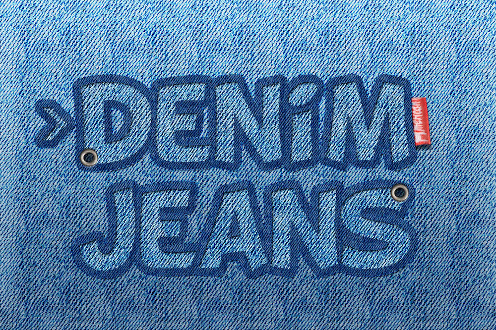 maqueta de logotipo de texto de jeans de mezclilla gratis