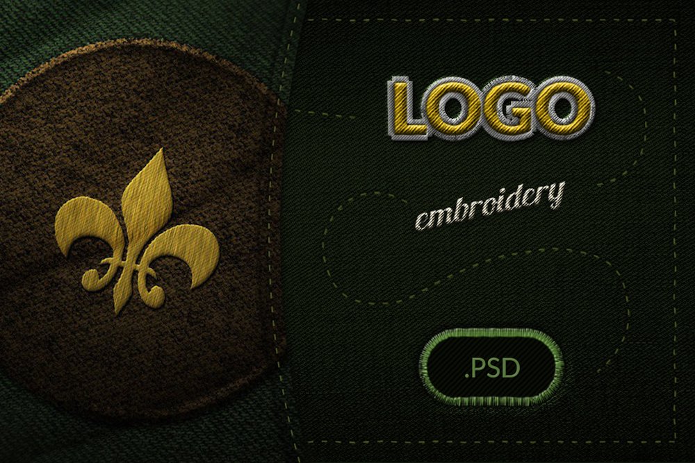 maqueta de visualización del logotipo de bordado