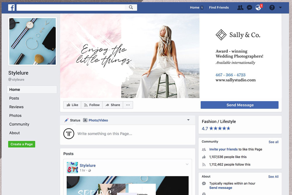 maqueta de facebook