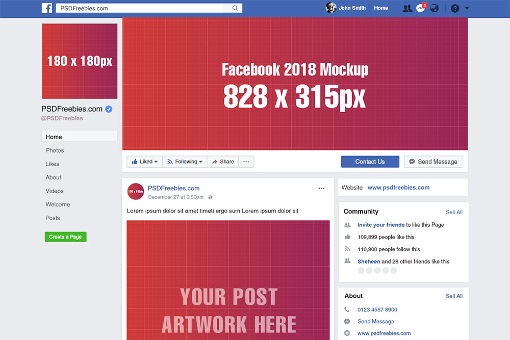 maqueta de facebook