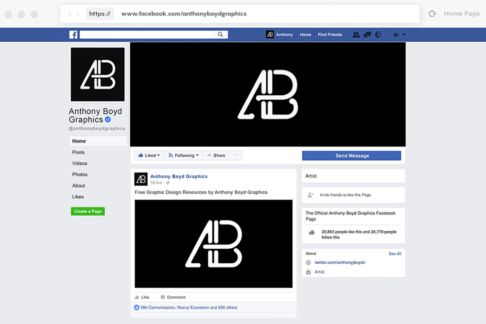 maqueta de facebook