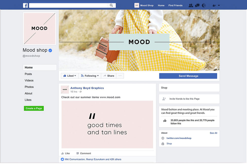 maqueta de facebook