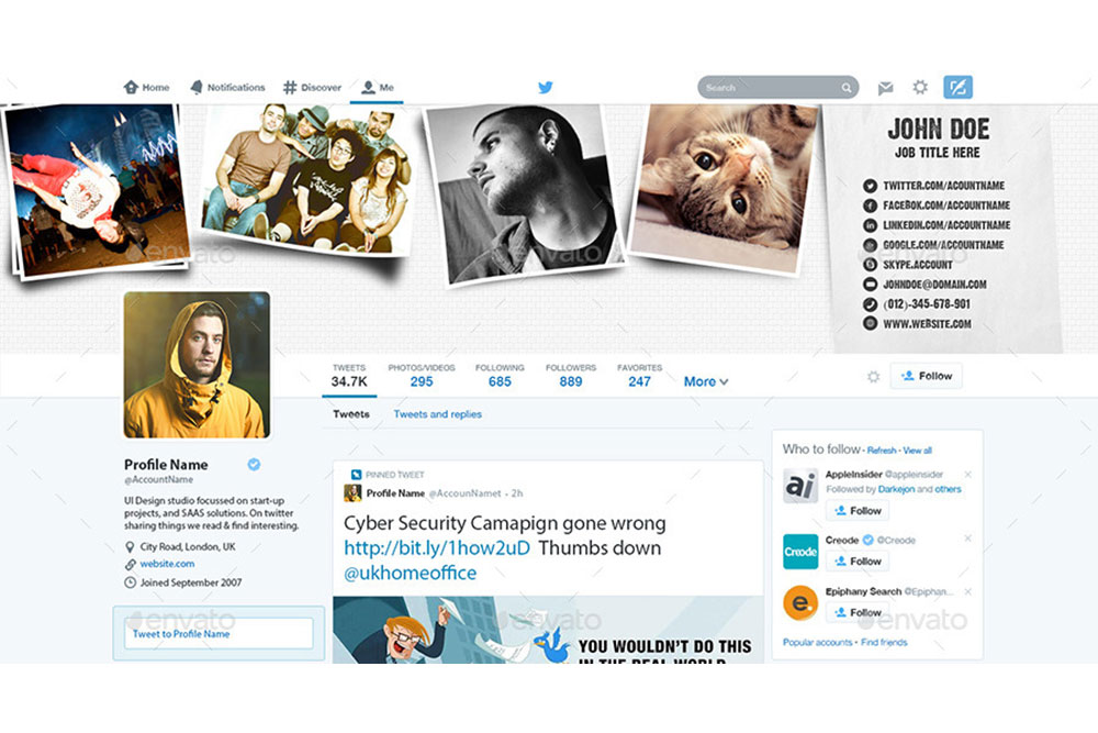 maqueta de twitter