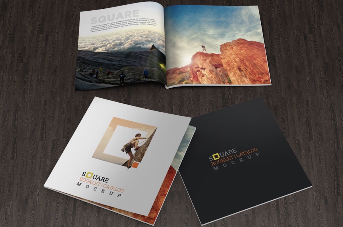 maqueta psd de folleto cuadrado gratis