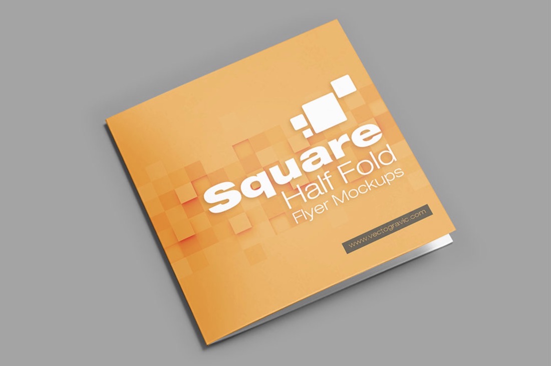 maqueta de folleto plegable cuadrado psd gratis
