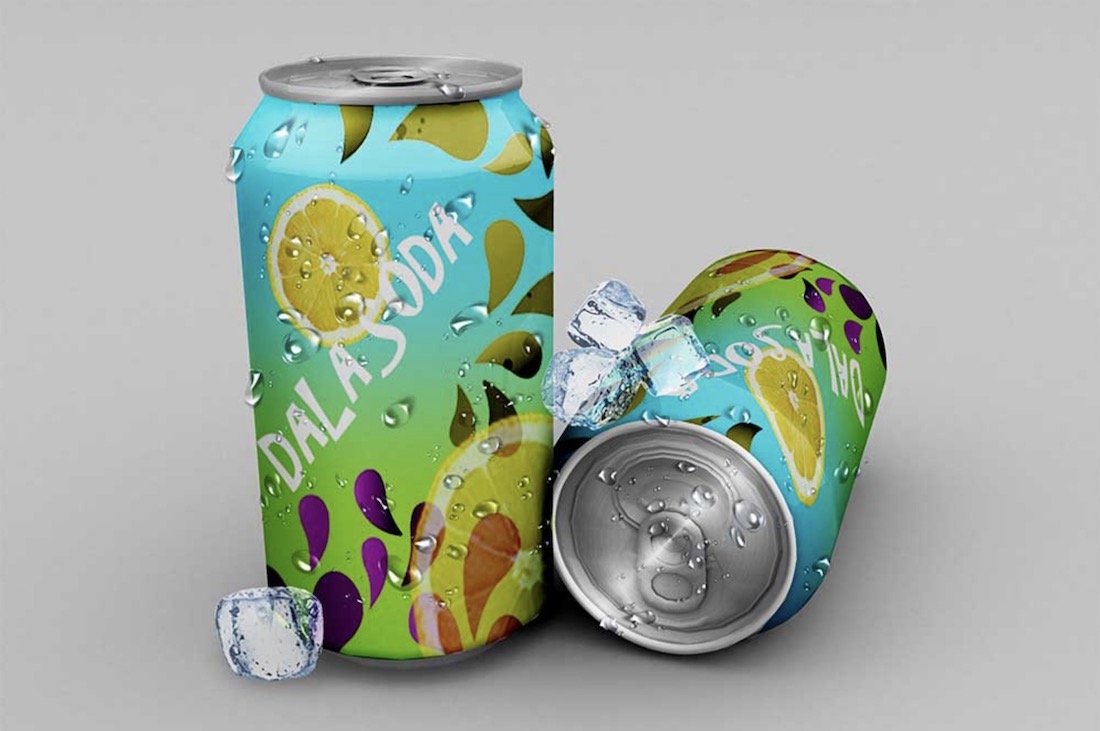 refrigerante pode grátis psd mockup