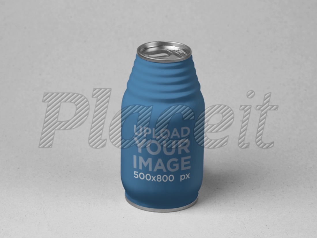 maquete de rótulo com lata de suco