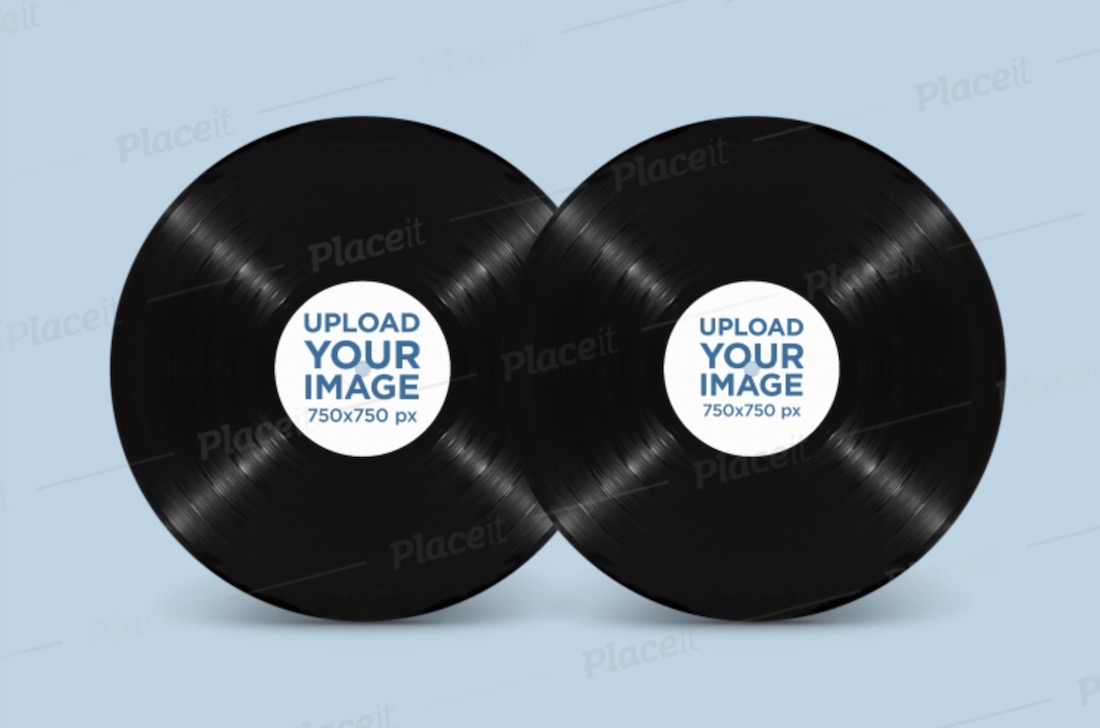 mockup di due dischi in vinile