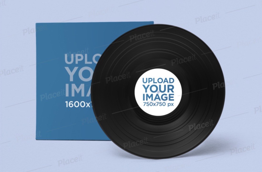 mockup di un disco in vinile in un ambiente minimalista