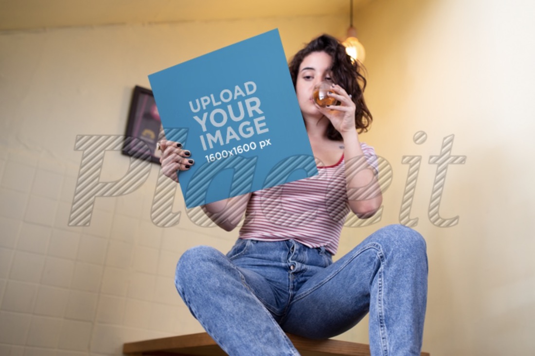 mockup in vinile con una donna fantastica