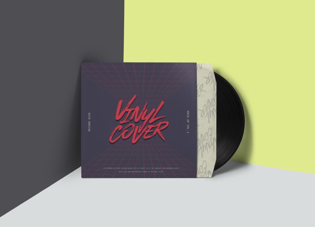 mockup gratuito di copertina del disco in vinile