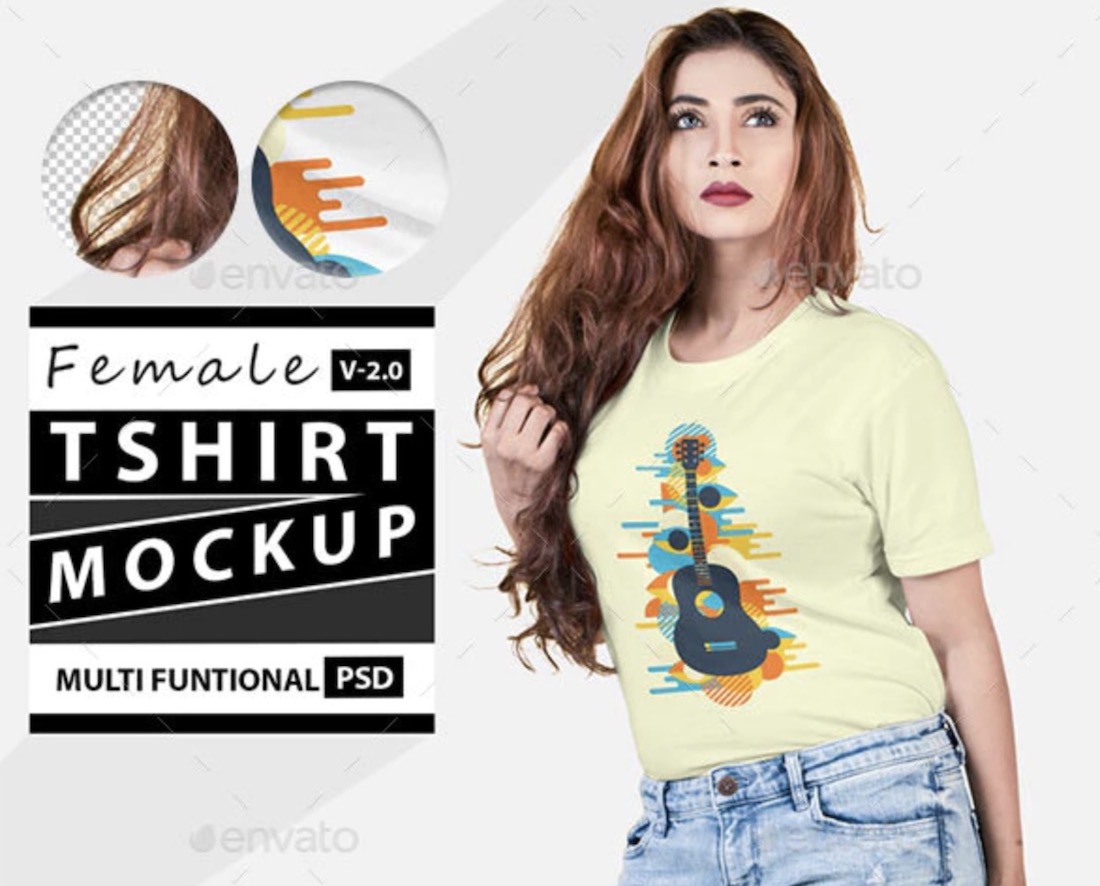 Mehrzweck weibliches T-Shirt Mockup