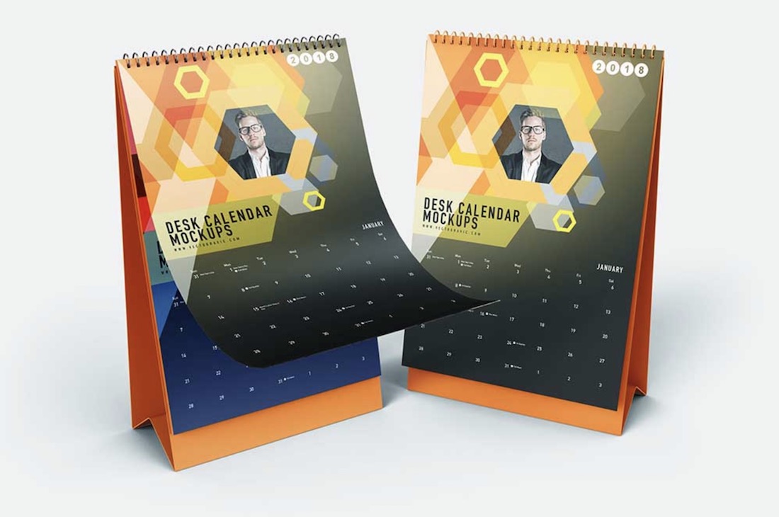 mockup di calendario da tavolo verticale gratuito