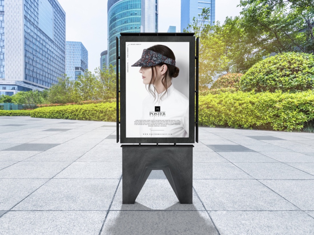 poster di branding all'aperto psd mockup
