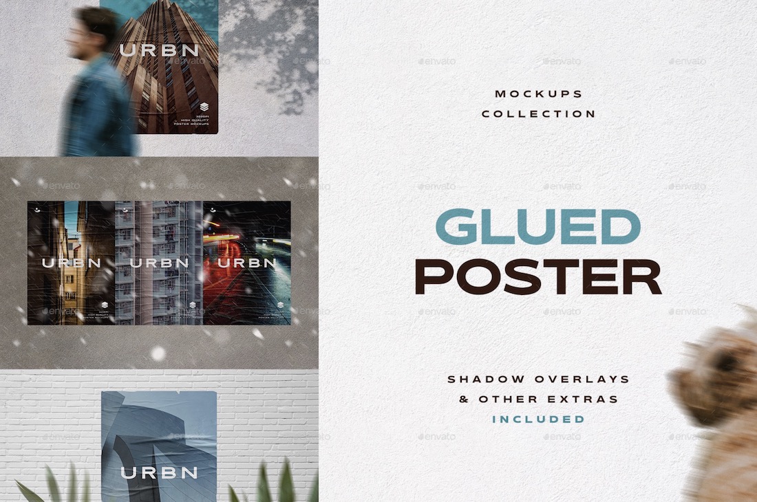 collezione di prototipi di poster incollati