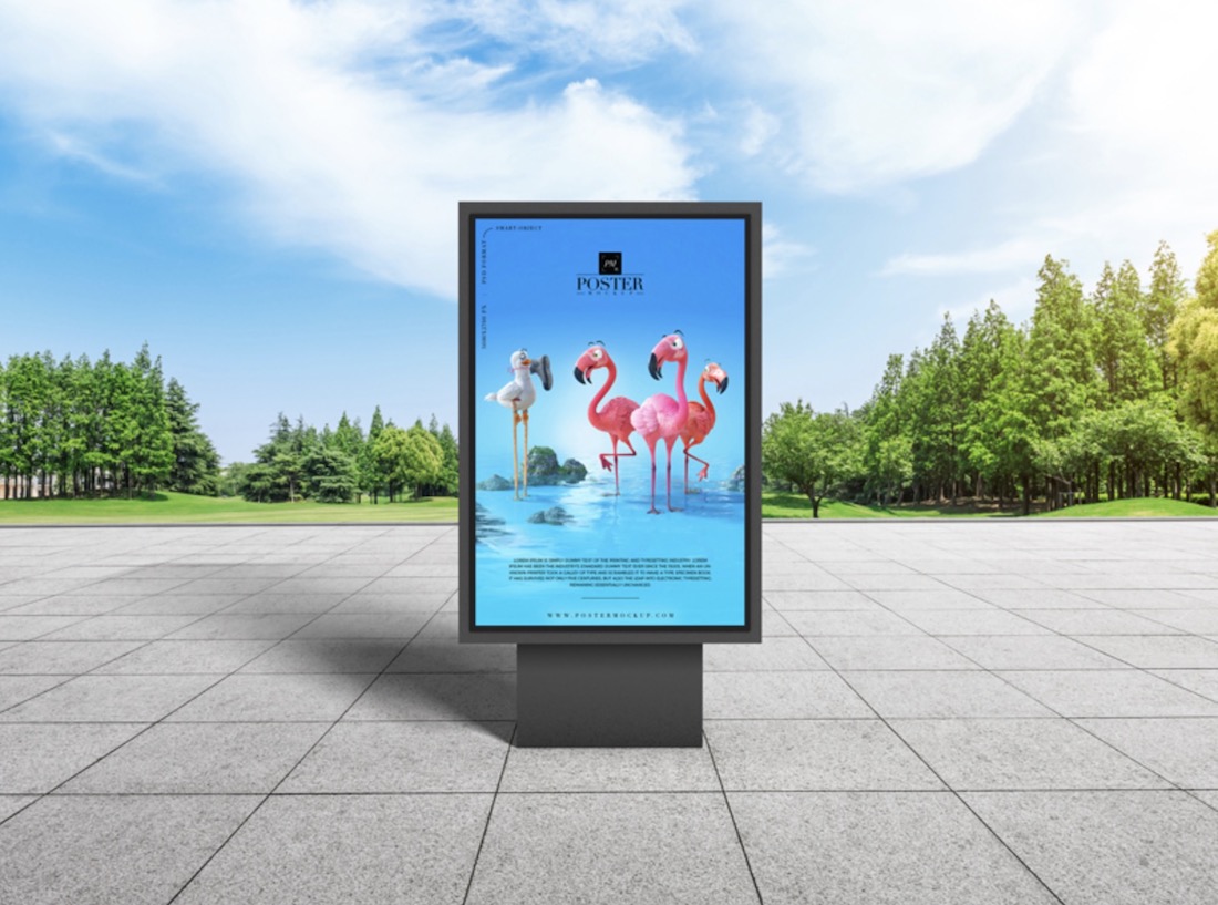 manifesto del cartellone del parco cittadino psd mockup