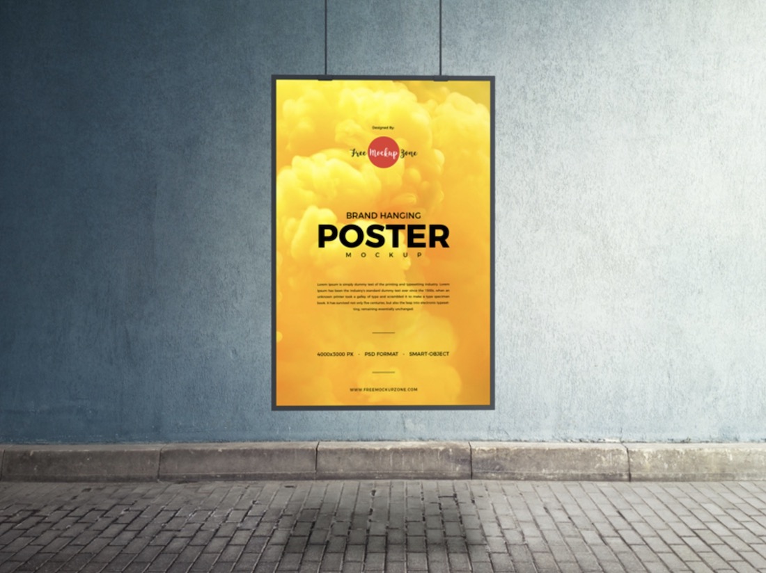 poster da appendere psd mockup