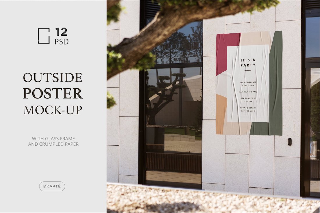 mockup di poster esterni
