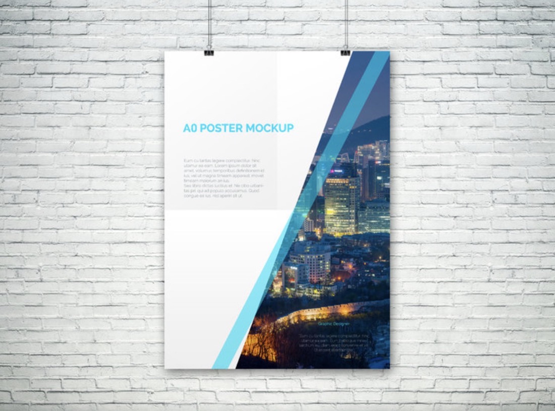 poster psd di dimensioni a0 mockup