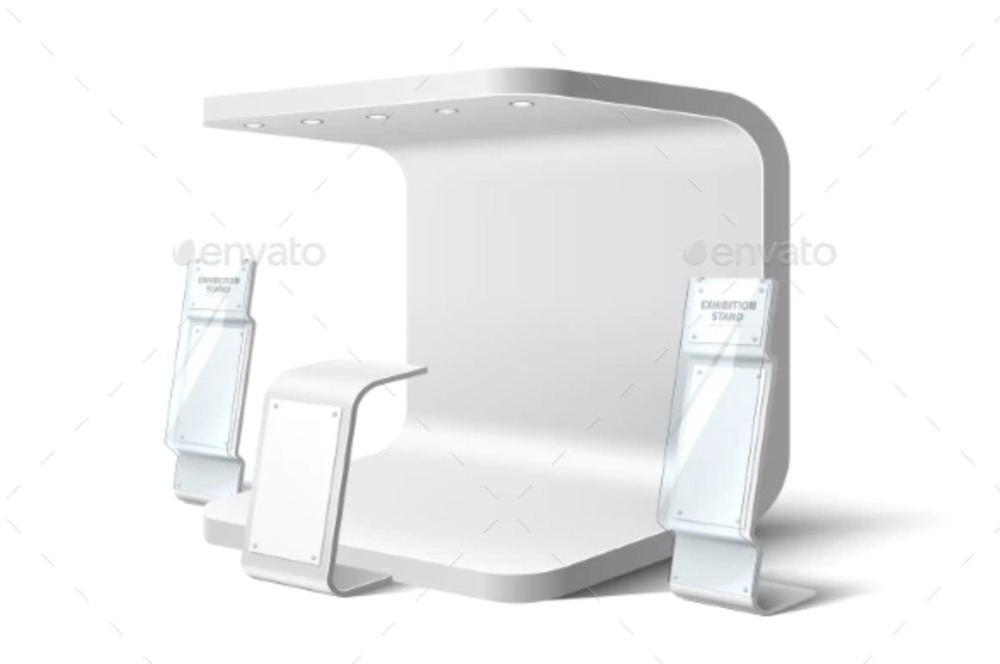 mockup di fiera aziendale per stand fieristico