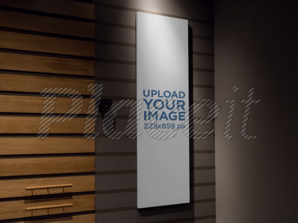 mockup di banner verticale in un auditorium